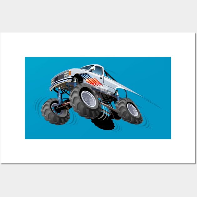 Cartoon monster truck Wall Art by Mechanik